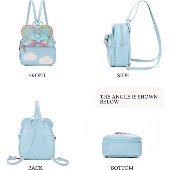 Bowknot Polka Dot Mini Backpack And Convertible Shoulder Bag Purse for Women - Picture 5 of 7